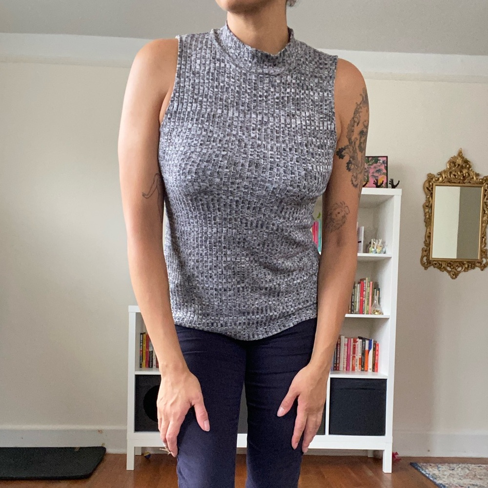 Kensie Heathered Mock Neck Top